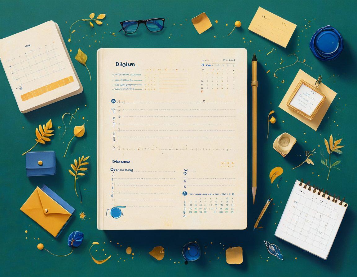 An artistic depiction of a digital diary morphing into a vibrant memory archive, showcasing event tracking icons like calendars, graphs, and notes flowing elegantly between pages. The background features a soft blend of tech-inspired patterns and warm nostalgia, symbolizing the fusion of technology and personal memories. The color palette is rich and engaging, with blue, gold and green hues. digital painting. vibrant colors. abstract.
